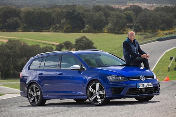 Volkswagen Golf R Variant und Hans-Joachim Stuck.  Foto:Auto-Medienportal.Net/Volkswagen